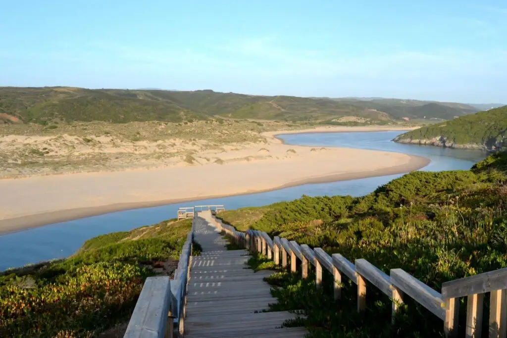 Amoreira beach located along the rota vicentina trail in southwest portugal