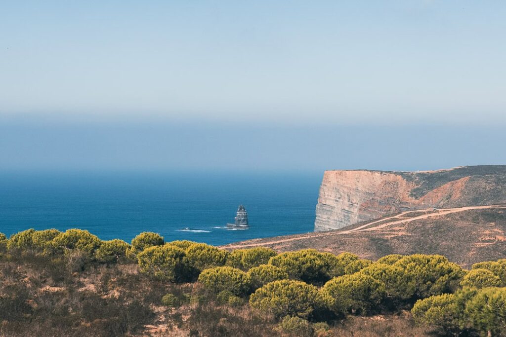 a view of the southwest alentejo coast of portugal along the rota vicentina trail